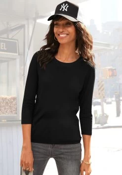 Vivance T-shirt Met Kleine Plooien Aan De Armsgaten (Set Van 2) 31 Vivance T-shirt Met Kleine Plooien Aan De Armsgaten (Set Van 2) -Dames Winkel lascana shirt met 3 4 mouwen met elastiek in de zoom zwart 3