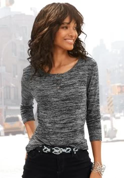 KangaROOS Triangelbikini Met Batikdesign -Dames Winkel lascana shirt met 3 4 mouwen met goudkleurige knopen set grijs 1