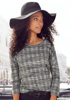 Vivance Shirt Met 3/4-mouwen Met Fijne Plooi (Set Van 2) -Dames Winkel lascana shirt met 3 4 mouwen met modieuze ruitprint zwart