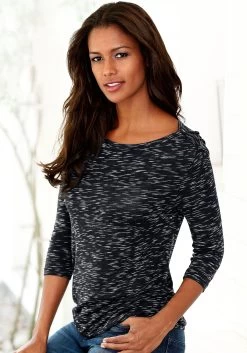 H.I.S Shirt Met Lange Mouwen Met Knoopsluiting Voor (2-delig, Set Van 2 - Set Van 2) 33 H.I.S Shirt Met Lange Mouwen Met Knoopsluiting Voor (2-delig, Set Van 2 - Set Van 2) -Dames Winkel lascana shirt met 3 4 mouwen met schouderrimpeling zwart 2