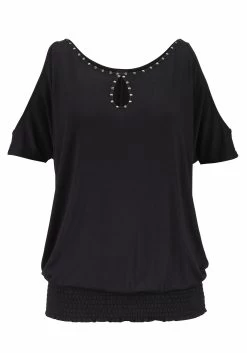 Vivance T-shirt Met Klein Beleg En Goudkleurige Knoop Onder Aan De Mouwen (Set Van 2) 27 Vivance T-shirt Met Klein Beleg En Goudkleurige Knoop Onder Aan De Mouwen (Set Van 2) -Dames Winkel lascana shirt met korte mouwen met aantrekkelijke hals zwart