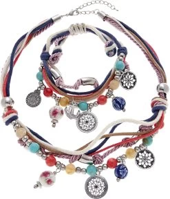 Vivance T-shirt Van Hoogwaardig Ribmateriaal (Set Van 2) 31 Vivance T-shirt Van Hoogwaardig Ribmateriaal (Set Van 2) -Dames Winkel lascana sieradenset ketting en armband met heel veel hangertjes blauw