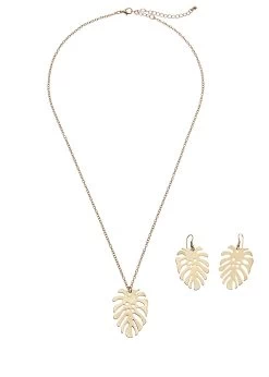 Buffalo Strandshirt Met Kanten Inzet Op De Rug -Dames Winkel lascana sieradenset ketting en oorringen met palmblad goud 1