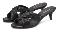 Beachtime Jerseyjurk -Dames Winkel lascana slippers in watte design met kitten heel veganistisch zwart