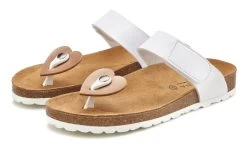 Beachtime Jerseyjurk Met Bloemmotief -Dames Winkel lascana slippers met comfortabel kurkvoetbed en 2 vervangbare elementen 3 delig wit