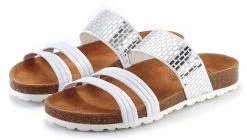 Vivance Mini-jurk Met Gedessineerde Top -Dames Winkel lascana slippers met kurken voetbed en elastische riempjes wit