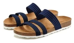 Feel Good Tankinitop -Dames Winkel lascana slippers met kurkvoetbed en elastische riemen blauw 1
