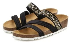 Beachtime Tanktop Met Gesmokte Band (Set Van 2) -Dames Winkel lascana slippers met stretchbanden en comfortabel kurkvoetbed en kleine sleehak zwart 2