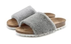 Bruno Banani Triangelbikini Met Motievenmix En Sierkraaltjes -Dames Winkel lascana slippers pantoffels met comfortabel kurkvoetbed en modieus imitatiebont grijs 5