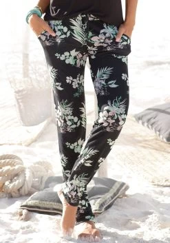 Beachtime Lange Top Met Een Asymmetrische Zoom -Dames Winkel lascana strandbroek met tropische print multicolor 2