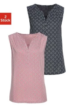 Beachtime T-shirt Met Modieuze Strepen 25 Beachtime T-shirt Met Modieuze Strepen -Dames Winkel lascana strandtop met kleine schouderrimpeling set van 2 roze