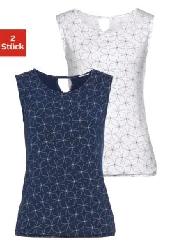 Naturana Badpak 30 Naturana Badpak -Dames Winkel lascana tanktop met kleine cut out in de nek set van 2 blauw 1