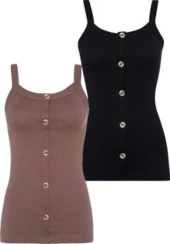 Beachtime Shirt Met Lange Mouwen Zachte Ribkwaliteit (Set Van 2) -Dames Winkel lascana top in zachte ribkwaliteit set van 2 bruin