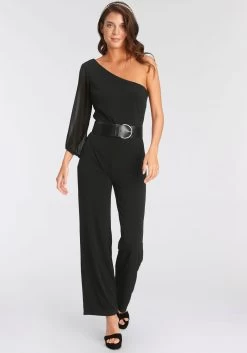 Tamaris Jumpsuit In Culotte-stijl Met Knoopsluiting -Dames Winkel melrose jumpsuit one shoulder met meshmouwen zwart 10