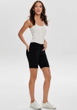 Only Short ONLRAIN LIFE MID LONG SHORTS -Dames Winkel only short onlrain life mid long shorts zwart 3