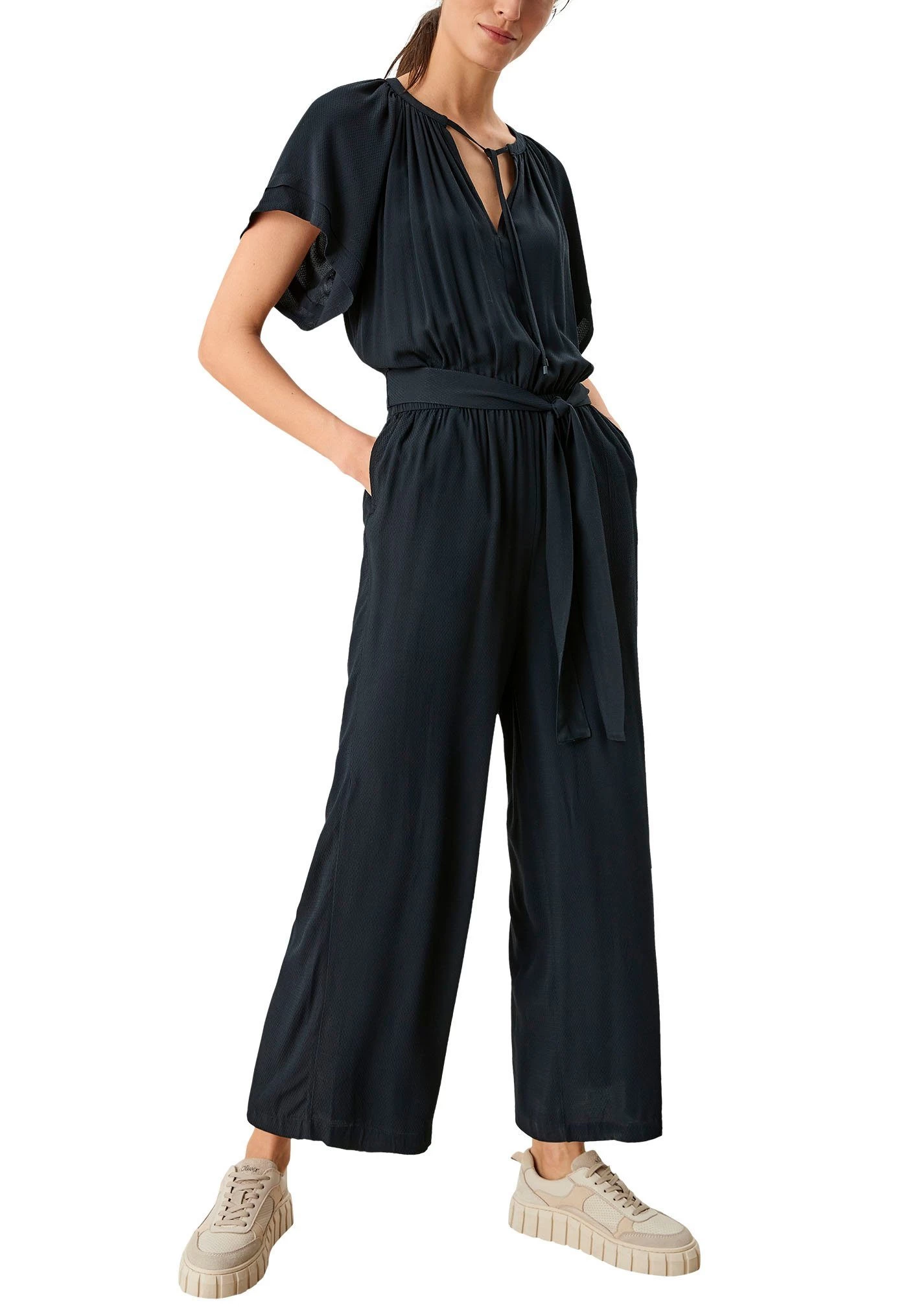 S.Oliver Jumpsuit Met Gedrapeerde Plooien In De Taille 3 S.Oliver Jumpsuit Met Gedrapeerde Plooien In De Taille - Afbeelding 3