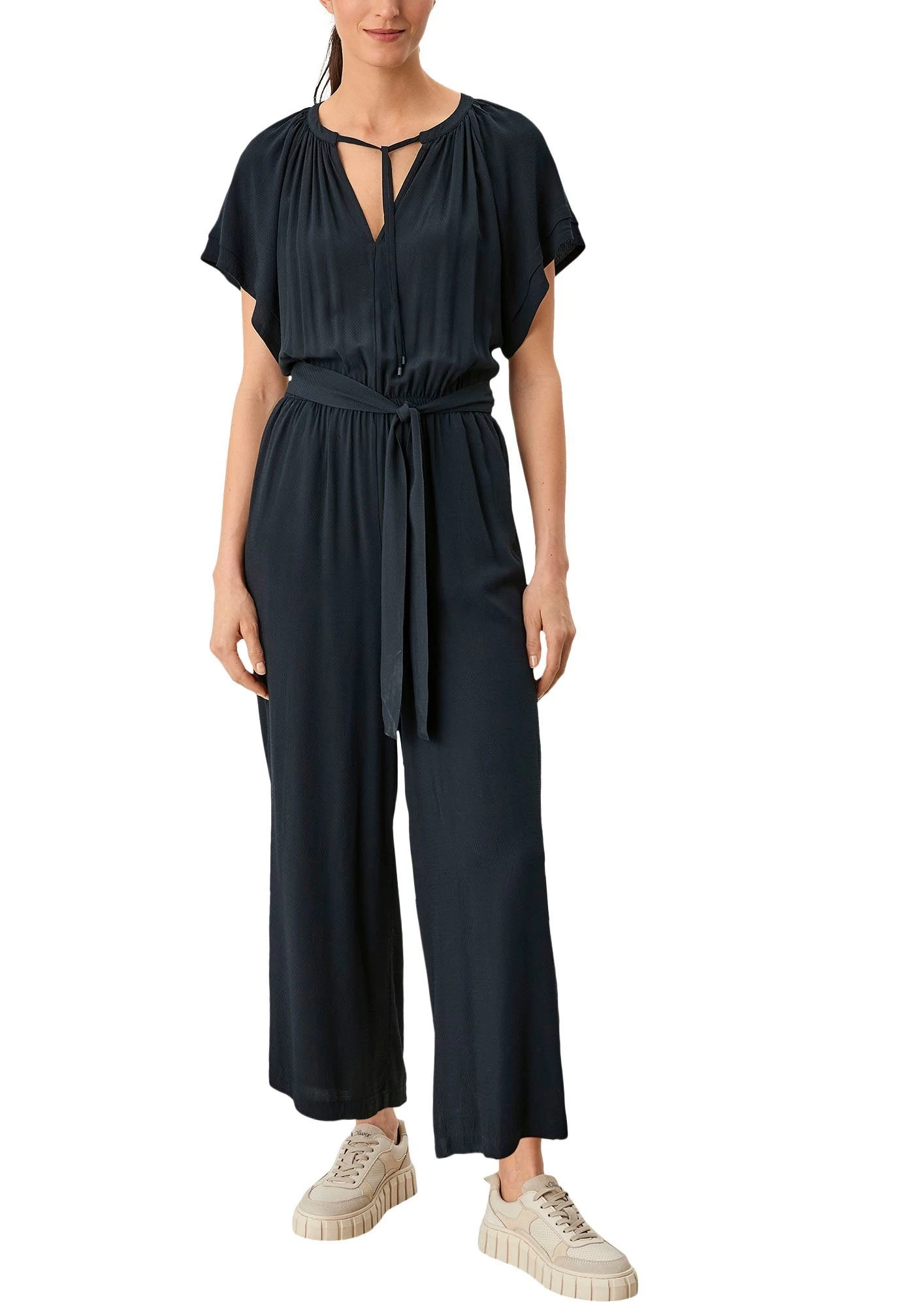 S.Oliver Jumpsuit Met Gedrapeerde Plooien In De Taille 1 S.Oliver Jumpsuit Met Gedrapeerde Plooien In De Taille