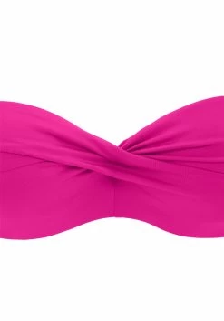 S.Oliver RED LABEL Beachwear Bandeau-bikinitop Spain Unikleur In Wikkel-look -Dames Winkel soliver red label beachwear bandeau bikinitop spain unikleur in wikkel look roze 3