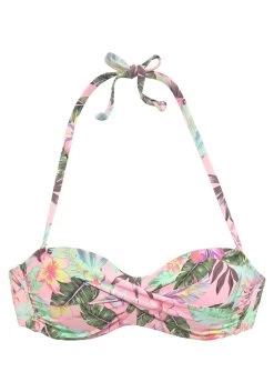 S.Oliver RED LABEL Beachwear Beugelbikinitop In Bandeaumodel AZALEA In Tropische Print -Dames Winkel soliver red label beachwear beugelbikinitop in bandeaumodel azalea in tropische print roze 3