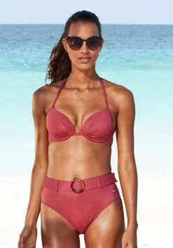 S.Oliver RED LABEL Beachwear Bikinibroekje AZALEA Met Gedraaide Band -Dames Winkel soliver red label beachwear highwaist bikinibroekje rome met een afneembare riem rood 7