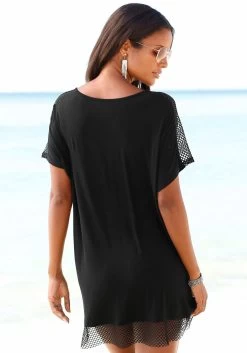 S.Oliver RED LABEL Beachwear Lang Shirt Met Mesh-inzetten -Dames Winkel soliver red label beachwear lang shirt met mesh inzetten zwart 2