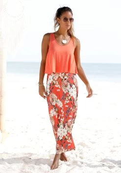 Bruno Banani Beugelbikini In Bandeaumodel In Trendy Animal-print -Dames Winkel soliver red label beachwear maxi jurk in laagjes look rood 12