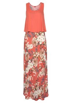 S.Oliver RED LABEL Beachwear Maxi-jurk In Laagjes-look 21 S.Oliver RED LABEL Beachwear Maxi-jurk In Laagjes-look -Dames Winkel soliver red label beachwear maxi jurk in laagjes look rood 4