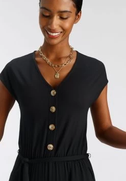 Tamaris Jumpsuit In Culotte-stijl Met Knoopsluiting -Dames Winkel tamaris jumpsuit in culotte stijl met knoopsluiting zwart 11