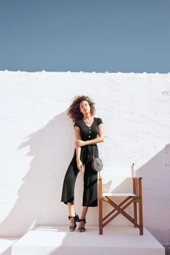 Tamaris Jumpsuit In Culotte-stijl Met Knoopsluiting -Dames Winkel tamaris jumpsuit in culotte stijl met knoopsluiting zwart 16