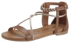 Vivance T-shirt Met Koperkleurige Lurex-strepen (Set Van 2) 26 Vivance T-shirt Met Koperkleurige Lurex-strepen (Set Van 2) -Dames Winkel tamaris sandalen kim met fijne riempjes bruin