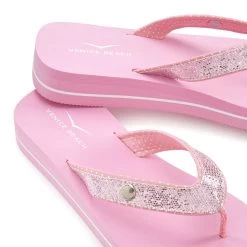 Venice Beach Badslippers Slippers Ultralicht Met Glitterband Veganistisch -Dames Winkel venice beach badslippers slippers ultralicht met glitterband veganistisch roze 9