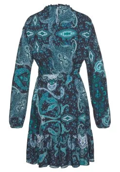 Vivance Gedessineerde Jurk Van Geweven Viscose -Dames Winkel vivance gedessineerde jurk van geweven viscose blauw 4