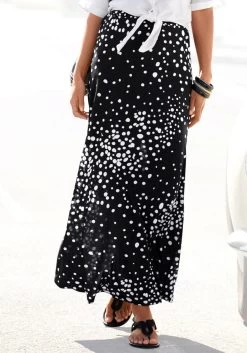 Buffalo Gedessineerde Jurk Met Smalle Rok -Dames Winkel vivance maxirok met stippelprint zwart 3