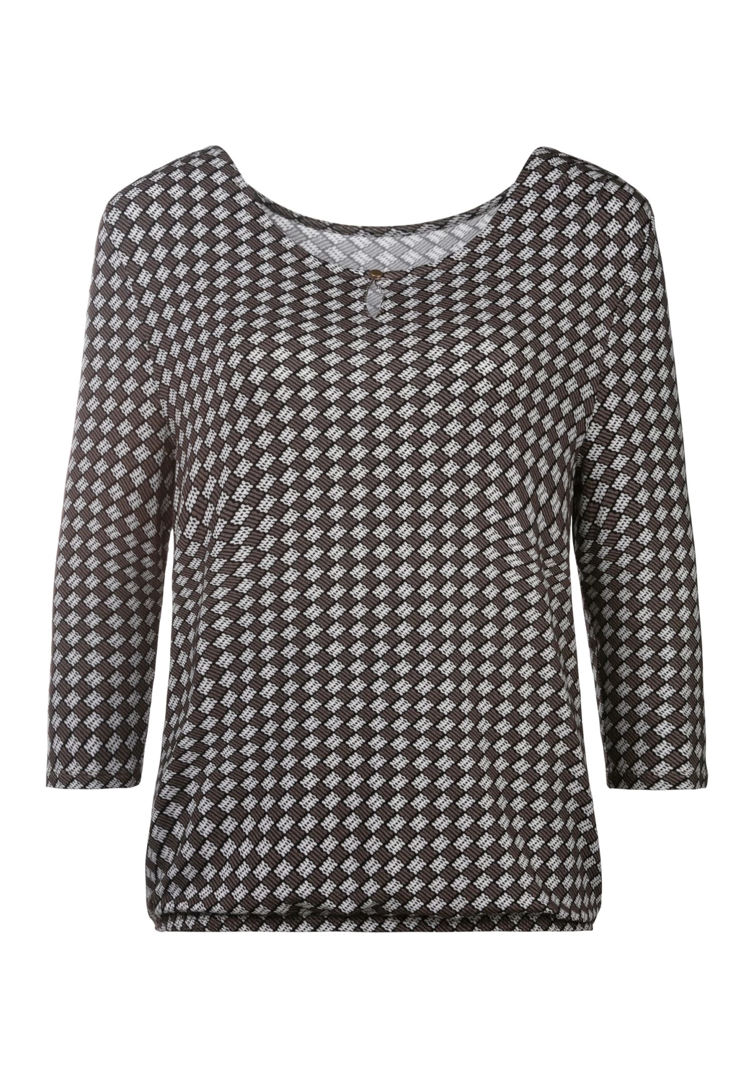 Vivance Shirt Met 3/4-mouwen Met Gouden Knoopdetail Bij De Hals (Set Van 2) 4 Vivance Shirt Met 3/4-mouwen Met Gouden Knoopdetail Bij De Hals (Set Van 2) - Afbeelding 4