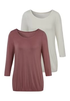 Vivance Mini-jurk Met Gedessineerde Top -Dames Winkel vivance shirt met 3 4 mouwen set van 2 roze
