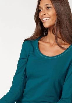 Vivance Shirt Met Lange Mouwen Elastische Katoenkwaliteit (Set Van 2) 22 Vivance Shirt Met Lange Mouwen Elastische Katoenkwaliteit (Set Van 2) -Dames Winkel vivance shirt met lange mouwen elastische katoenkwaliteit set van 2 groen 3