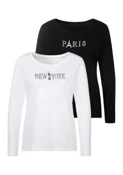 Vivance T-shirt Met Zilverkleurige Glitterstippen -Dames Winkel vivance shirt met lange mouwen met een modieuze print voor multicolor 1