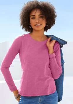 Vivance Shirt Met Lange Mouwen Met Logoborduursel