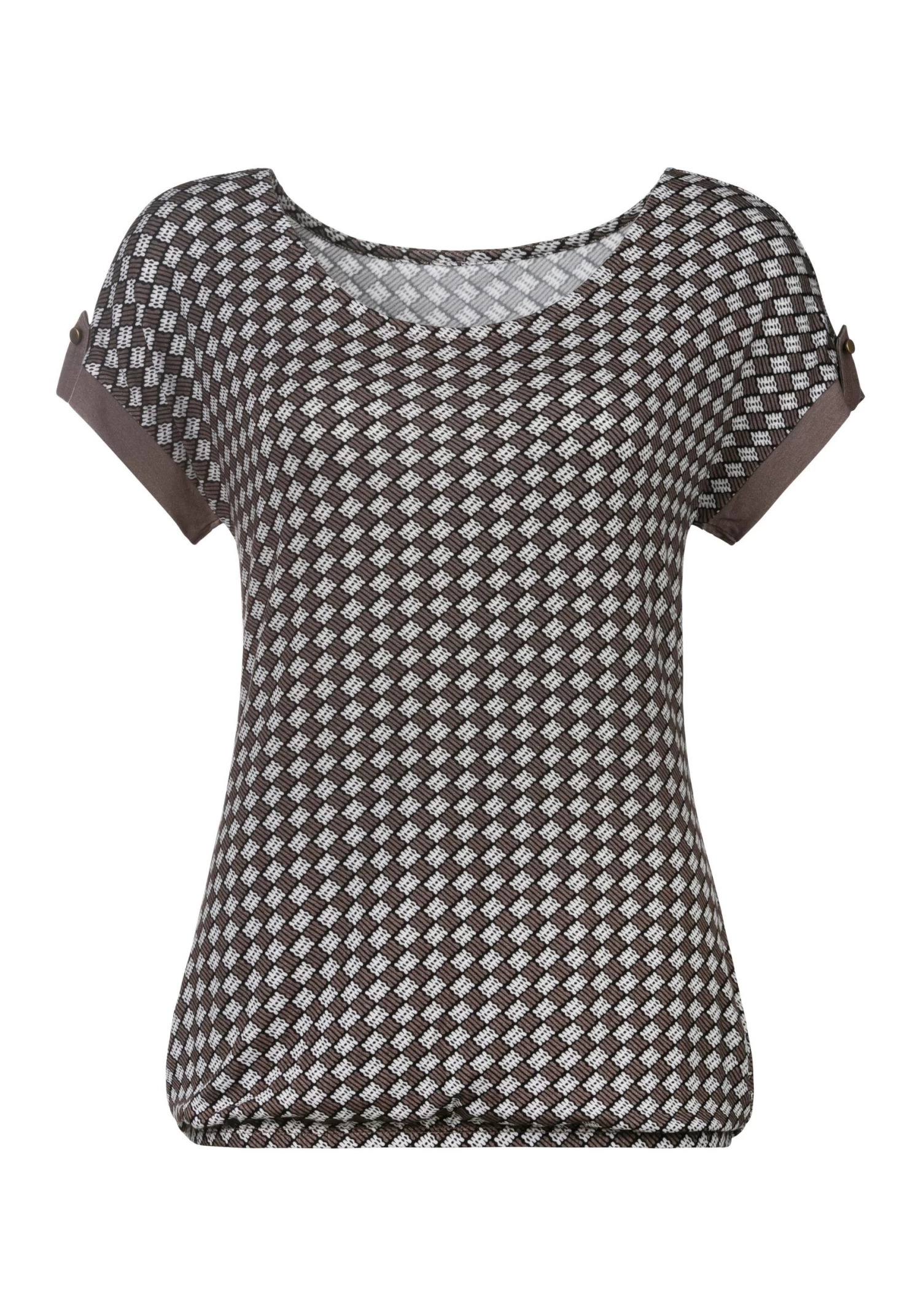 Vivance T-shirt Met Klein Beleg En Goudkleurige Knoop Onder Aan De Mouwen (Set Van 2) 5 Vivance T-shirt Met Klein Beleg En Goudkleurige Knoop Onder Aan De Mouwen (Set Van 2) - Afbeelding 5