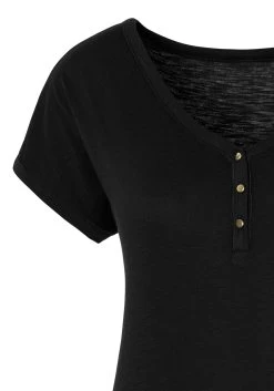 Vivance T-shirt Met Knoopsluiting En Goudkleurige Knopen (Set Van 2) -Dames Winkel vivance t shirt met knoopsluiting en goudkleurige knopen set van 2 wit 6