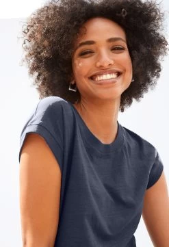 Vivance T-shirt Met Logoborduursel (set, Set Van 2) -Dames Winkel vivance t shirt met logoborduursel set set van 2 paars 6