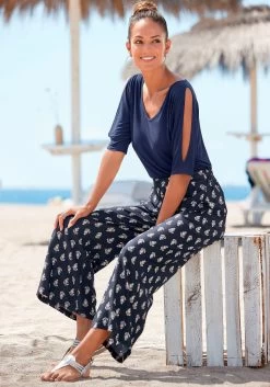 Vivance T-shirt Met Uitsparingen In De Mouwen -Dames Winkel vivance t shirt met uitsparingen in de mouwen blauw 8