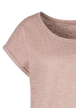 Vivance T-shirt Met Zilverkleurige Glitterstippen -Dames Winkel vivance t shirt met zilverkleurige glitterstippen roze 3