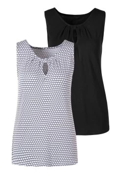 Vivance Zomerjurk Met Stippeltjesprint -Dames Winkel vivance tanktop met een cut out en fijne plooi voor set van 2 paars 9