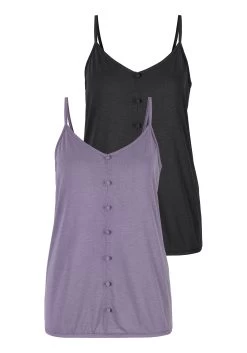 Vivance Shirt Met Lange Mouwen In Modieuze Ribkwaliteit -Dames Winkel vivance top met spaghettibandjes met opgestikte knopenlijst set van 2 paars 8